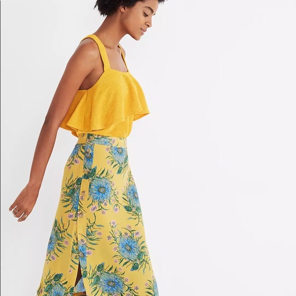 Madewell - Silk Side-button Skirt - Picture 3 of 4